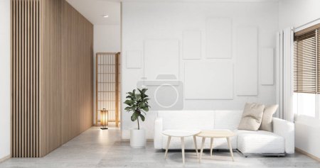 Photo for Sofa japan on room tropical interior.3D rendering - Royalty Free Image