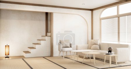 Téléchargez les photos : Meubles de canapé et design intérieur moderne minimal.3D rendu - en image libre de droit