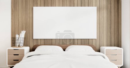 Foto de Muji Japón dormitorio interior estilo minimalista, interior japonés.Representación 3D - Imagen libre de derechos