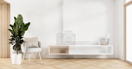 Photo for Muji cabinet in japan empty room Japanese - zen style,minimal designs. 3D rendering - Royalty Free Image