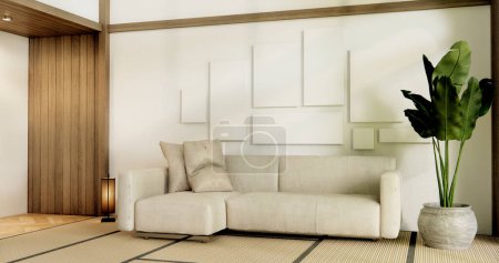 Photo for Sofa furniture and modern room interior design minimal.3D rendering - Royalty Free Image