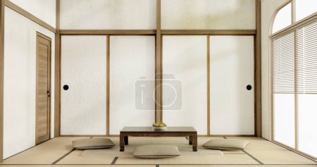 Photo for Muji living room japanese style and decoration for japan.3D rendering - Royalty Free Image