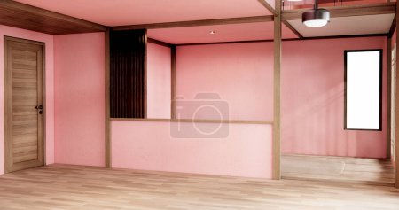 Téléchargez les photos : Rose Muji chambre vide style japonais intérieur minimal - en image libre de droit