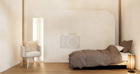 Photo for Muji Japan bedroom interior minimal style, Japanese interior. - Royalty Free Image