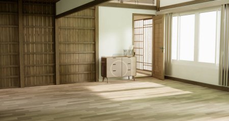 Foto de Habitación de madera vacía, sala de limpieza interior - Imagen libre de derechos