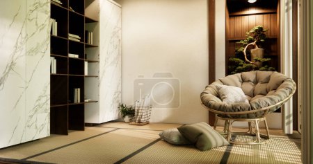 Photo for Sofa and decoration japanese on Modern room interior wabisabi style. - Royalty Free Image