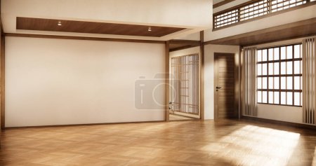 Foto de Habitación vacía, Limpiar interior habitación minimalista japonés - Imagen libre de derechos