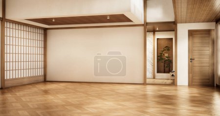 Foto de Habitación vacía, Limpiar interior habitación minimalista japonés - Imagen libre de derechos