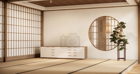 Photo for Minimal cabinet for tv interior wall mockup - Royalty Free Image