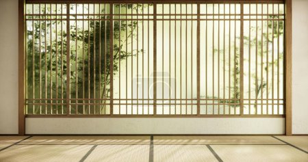 Téléchargez les photos : Intérieur, Chambre vide et tatami tapis de sol salle de style moderne. - en image libre de droit