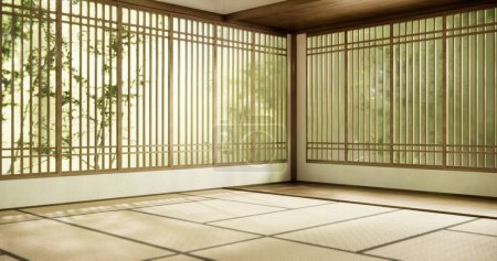 Foto de Interior, habitación vacía y tatami alfombra piso habitación de estilo moderno. - Imagen libre de derechos