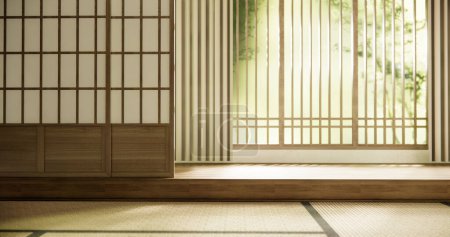 Photo for Interior, Empty room and tatami mat floor room modern style. - Royalty Free Image