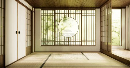 Téléchargez les photos : Intérieur, Chambre vide et tatami tapis de sol salle de style moderne. - en image libre de droit