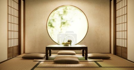 Photo for Low table and pillow on tatami ma - Royalty Free Image