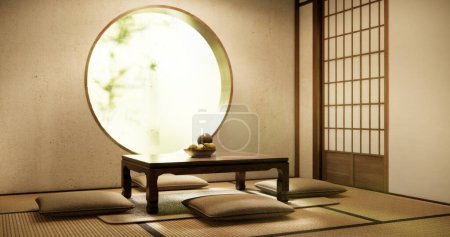 Photo for Low table and pillow on tatami ma - Royalty Free Image