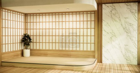 Photo for Cleaning Interior, Empty room and tatami mat floor room modern style. - Royalty Free Image