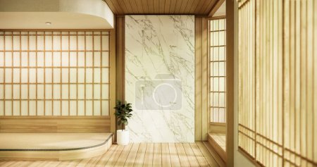 Téléchargez les photos : Nettoyage Intérieur, Chambre vide et tatami tapis plancher salle de style moderne. - en image libre de droit