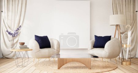 Photo for Purple japan interior style has a armchair sofa on living room minimal - Royalty Free Image