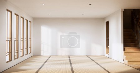 Foto de Estante sala de pared zen estilo y decoraion diseño de madera, tono tierra. - Imagen libre de derechos