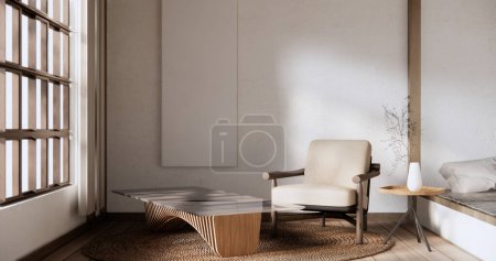 Téléchargez les photos : Fauteuil Japon design minimaliste style muji. - en image libre de droit