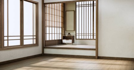 Photo for Empty room, original Japanese style mixed with modern minimal. - Royalty Free Image