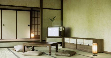 Photo for The japan low table in living room Japanese style with decoration muji minimal. - Royalty Free Image