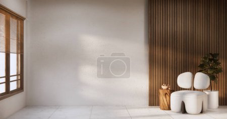 Photo for Living room modern minimal style with sofa armchair on tiles granite floor. - Royalty Free Image