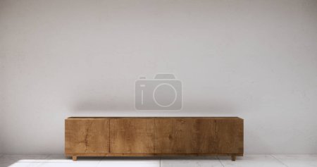 Photo for Cabinet on scene living room wall decoration and granite tiles floor. - Royalty Free Image