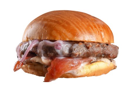 Rindfleisch-Burger-Sandwich mit Speck-Salatsoße und Brioche-Brot Street Snack Fast Food Image Geschmack