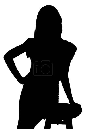 Photo for Silhouette person standing posture model isolated on white background vector image mocup - Royalty Free Image