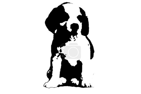Hund Silhouette Schwarz-Weiß-Vektorbild Haustier Porträt, Schönheit, Körperlinie Kunst. Zur Verwendung als Broschürenvorlage oder zur Verwendung im Webdesign
