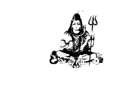 shiva silhouette black and white vector image Image portrait, beauty, designer line art. For use as a brochure template or for use in web design.