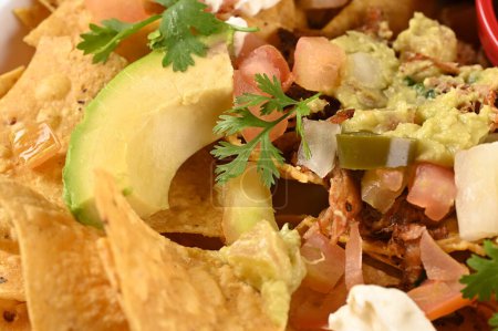 Foto de Tacos de comida mexicana guacamole jalapeño burritos quesadillas nacho tortilla tex-mex cuisine comida saludable especiado tomate y cebolla - Imagen libre de derechos