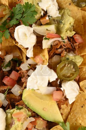 Téléchargez les photos : Tacos alimentaires mexicains guacamole jalapeno burritos quesadillas nacho tortilla tex-mex cuisine saine nourriture épicée tomate et oignon - en image libre de droit