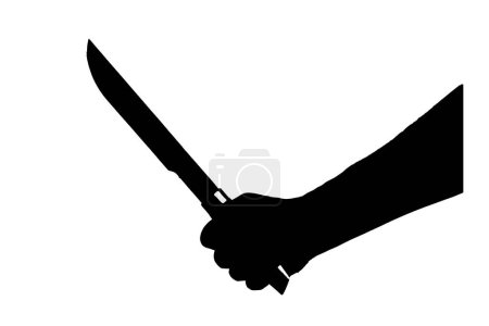 sword knife. Black silhouette. Front side view. Vector simple flat graphic illustration. Object isolated on white background. Isolate