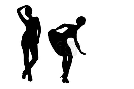 Photo for Silhouette person standing posture model isolated on white background vector image mocup dance - Royalty Free Image