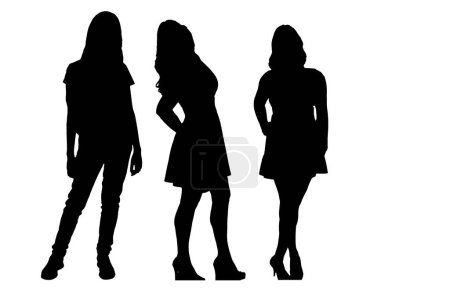 Photo for Silhouette person standing posture model isolated on white background vector image mocup dance - Royalty Free Image