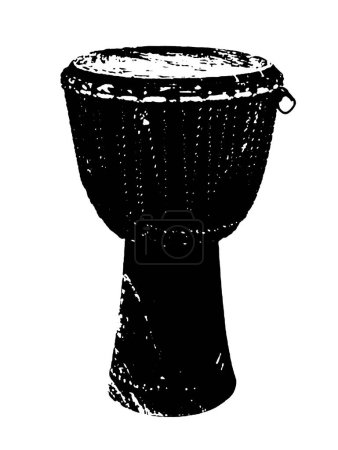 silhouette djembe djembe percussion musical instrument orchestra jazz rock play music vector image black