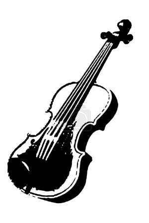 silhouette violon corde instrument de musique orchestre jazz jouer musique vecteur image noir