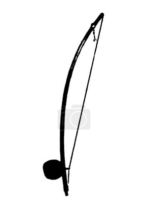 silhouette berimbau string and percussion musical instrument playing capoeira music vector image black