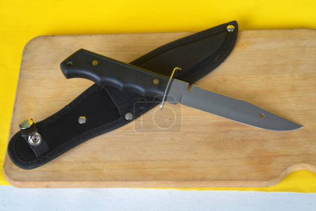 steel knife metal cutting instrument kitchen and hunting tool dagger image