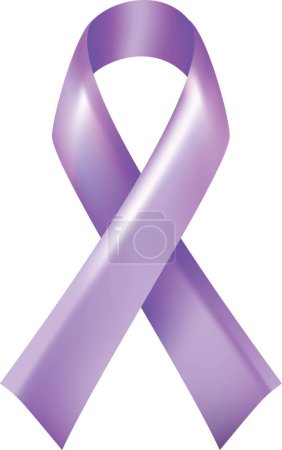 Lavendelband als Symbol für das Problem der Epilepsie und das Problem des Krebses (alle Arten von)