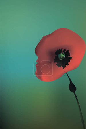 Photo for May 9. Banner for Victory Day. Symbolic red poppy. illustration. Victory day poster. Poppy flower symbol of memory. World War II template. We are in solidarity - Royalty Free Image