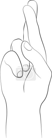 Photo for Cross your fingers or fingers crossed hand gesture line art - Royalty Free Image