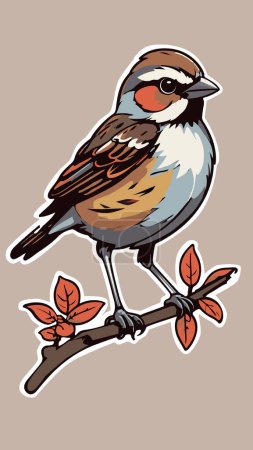 Photo for Illustration of a sparrow. sticker - Royalty Free Image