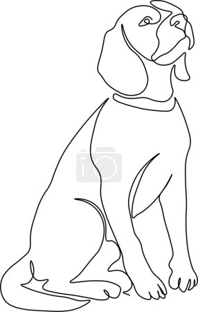 Photo for Continuous line drawing of cute dog - Royalty Free Image