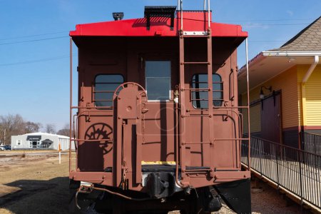 Foto de Seneca, Illinois - Estados Unidos - 20 de febrero de 2023: Tren de Rock Island en la estación de tren de Seneca. - Imagen libre de derechos