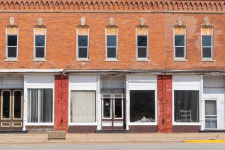 Photo for Tiskilwa Illinois - United States - March 28th, 2023: Downtown building and storefront in Tiskilwa, Illinois, USA. - Royalty Free Image