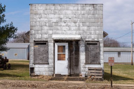 Photo for Old boarded up building in Midwest town. - Royalty Free Image