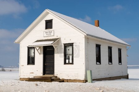 Old one-room schoolhouse in Deer Park Township, Illinois, USA.